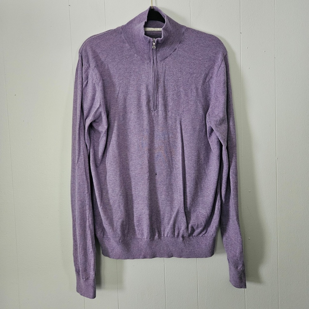 Quarter Zip Sweater Women‎ Cotton Cashmere Knit Pullover Pop of Color Flawed